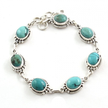 925 silver tibet turquoise bracelet jewelry